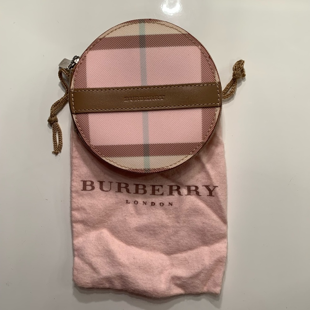 Authentic Burberry Pink Nova Check Round Coin Purse